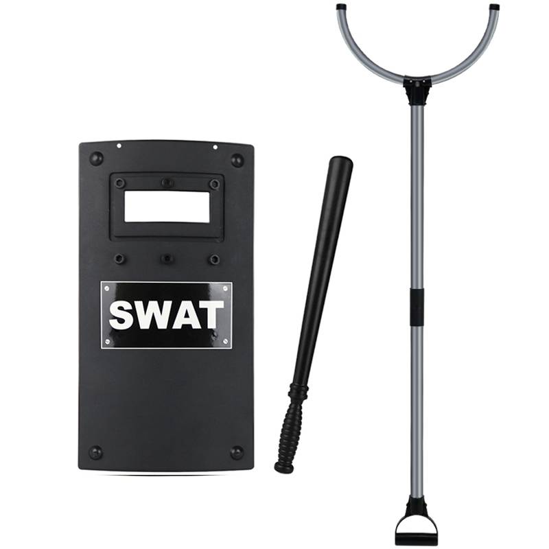 Fork + shield + truncheon